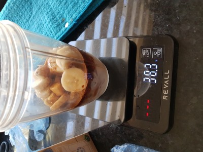 En tot slot, een lekkere dubbele shot espresso erbij. 18,0 in, 38,3 uit.