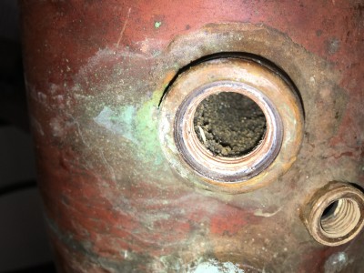 De binnenkant van 1 van de warmtewisselaars